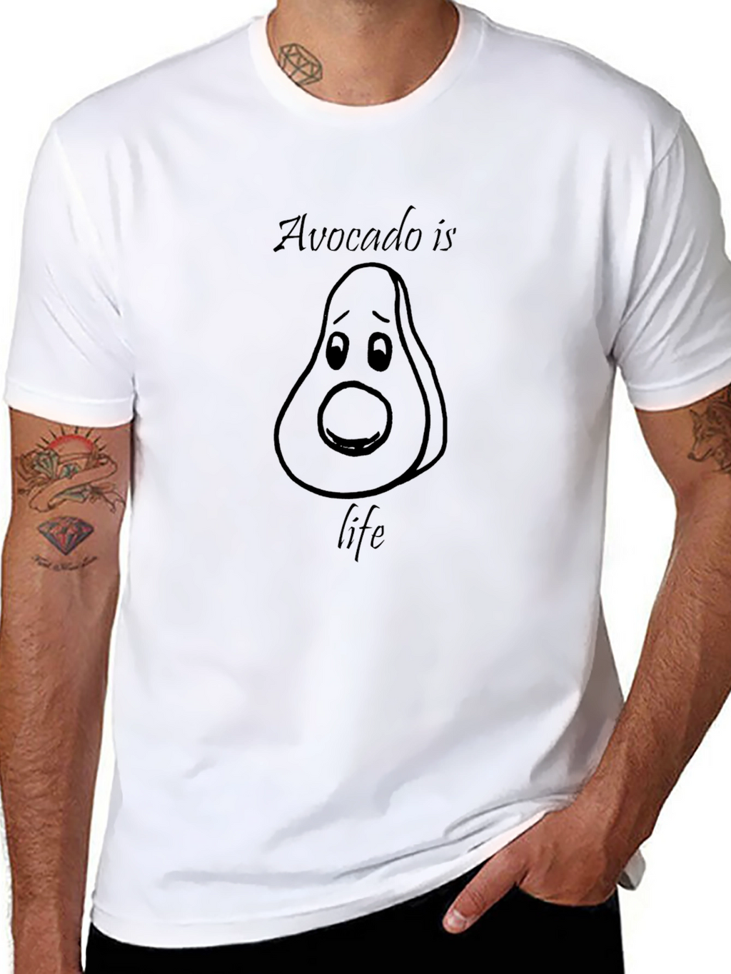 Avocado Is Life Funny T-Shirt - Black