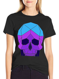 Geometric Skull Graphic Tee - Mens Black T-Shirt