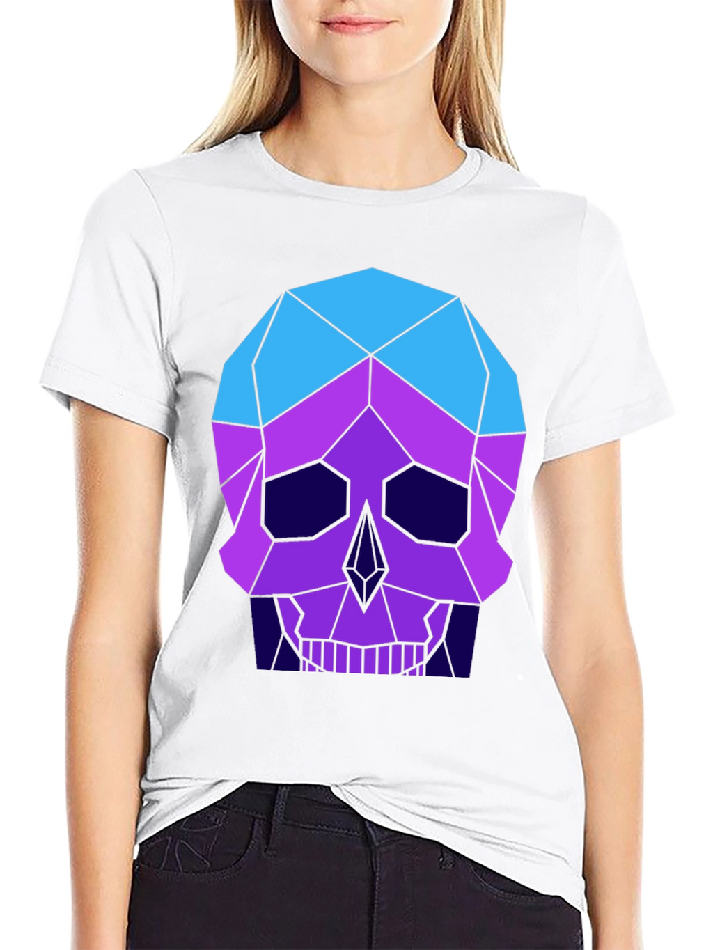 Geometric Skull Graphic Tee - Mens Black T-Shirt