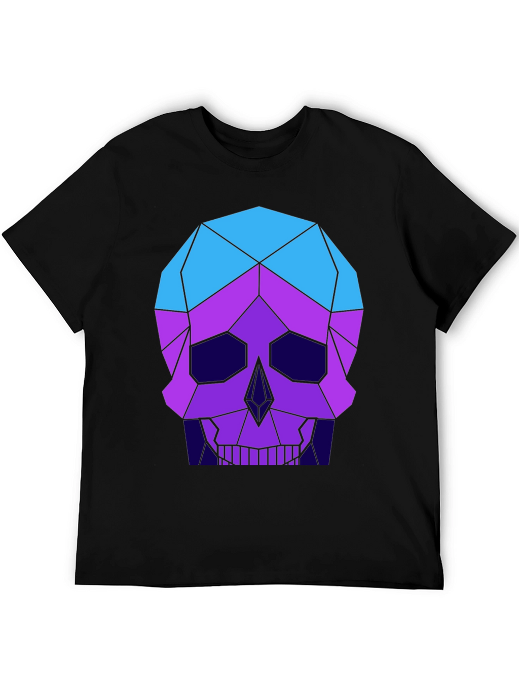 Geometric Skull Graphic Tee - Mens Black T-Shirt