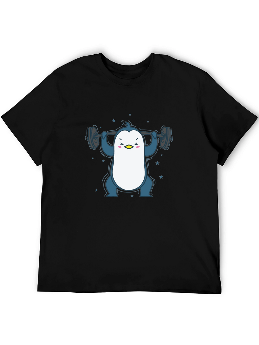 Penguin Lifting Weights Graphic Tee - Black
