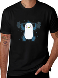 Penguin Lifting Weights Graphic Tee - Black