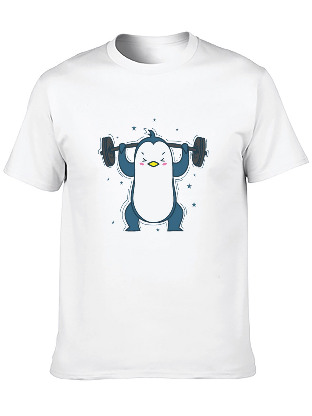 Penguin Lifting Weights Graphic Tee - Black