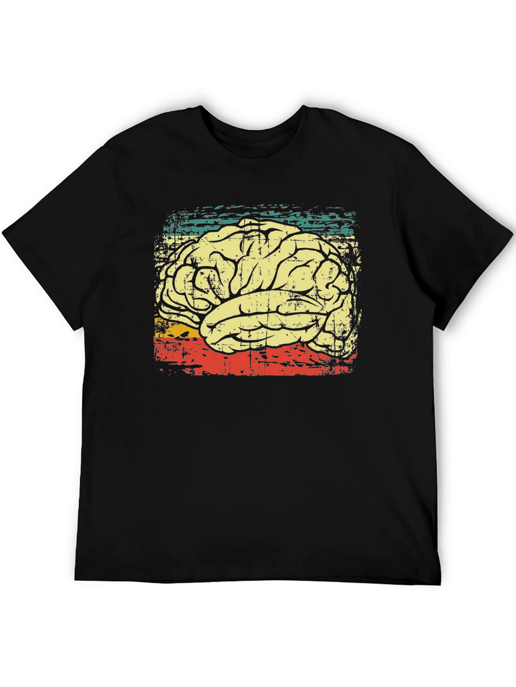 Retro Brain Graphic T-Shirt - Black