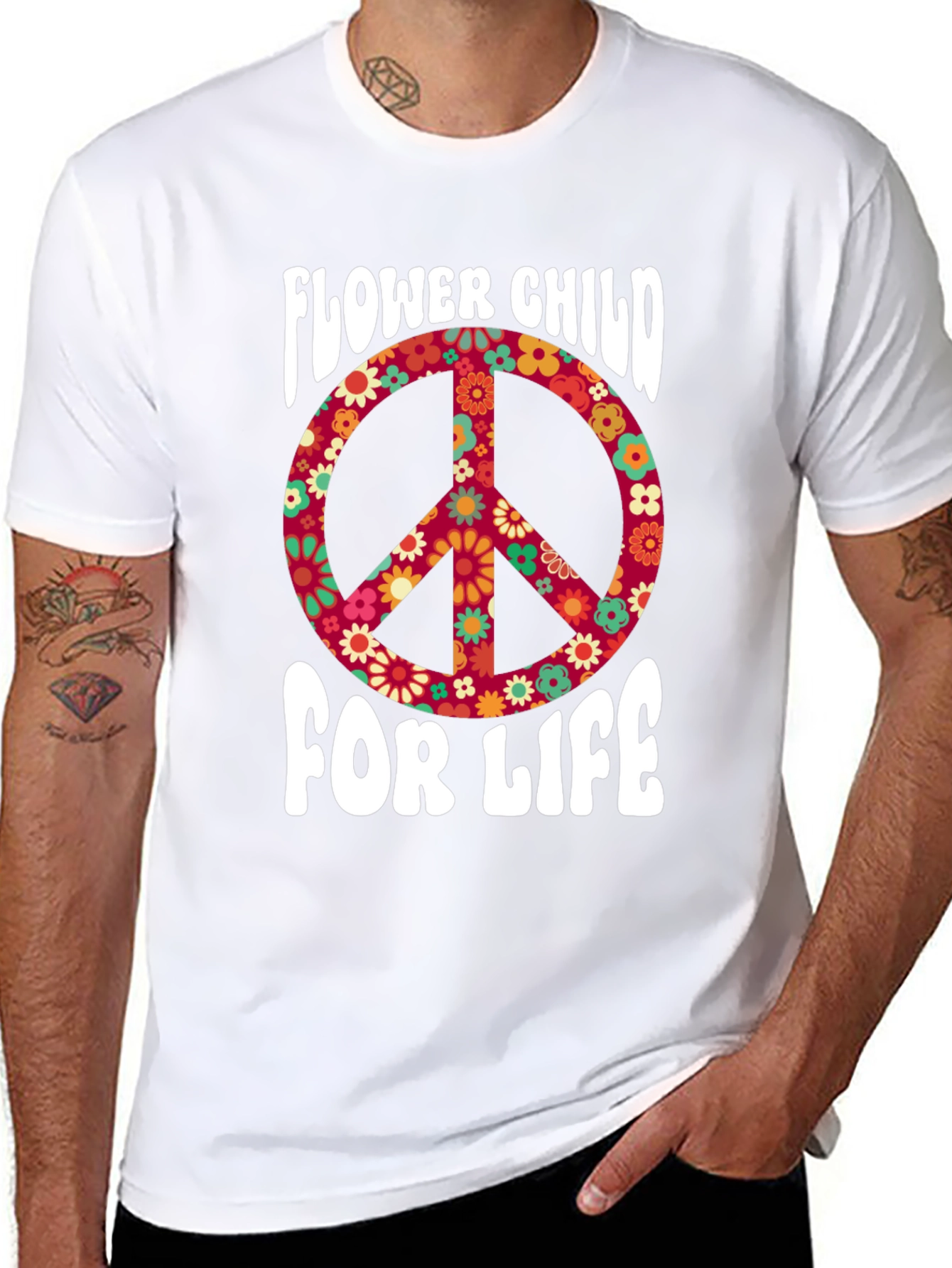Flower Child For Life Graphic T-Shirt