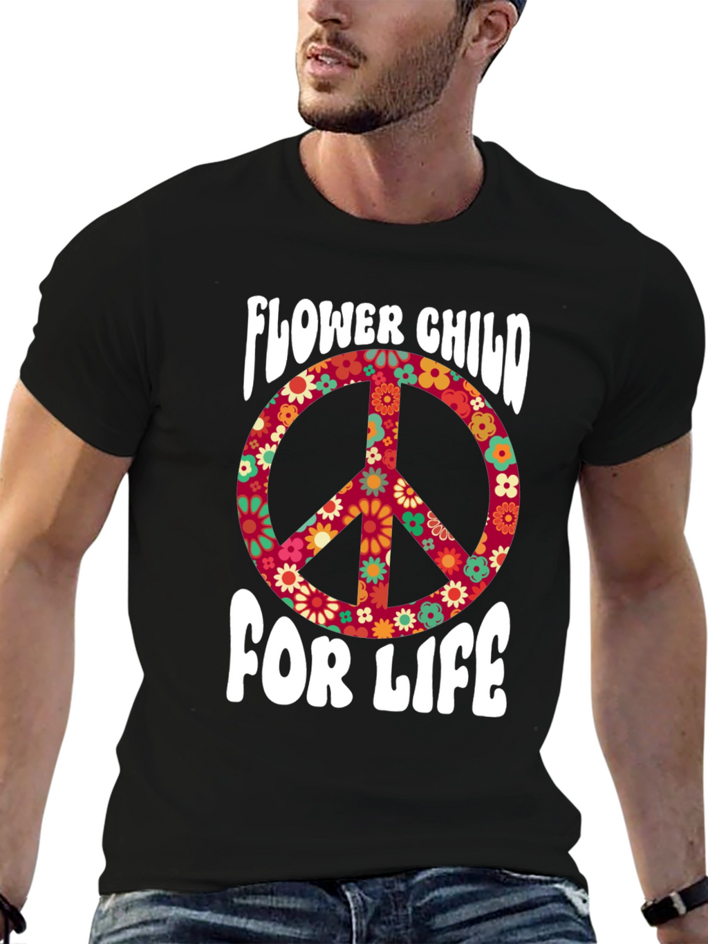 Flower Child For Life Graphic T-Shirt