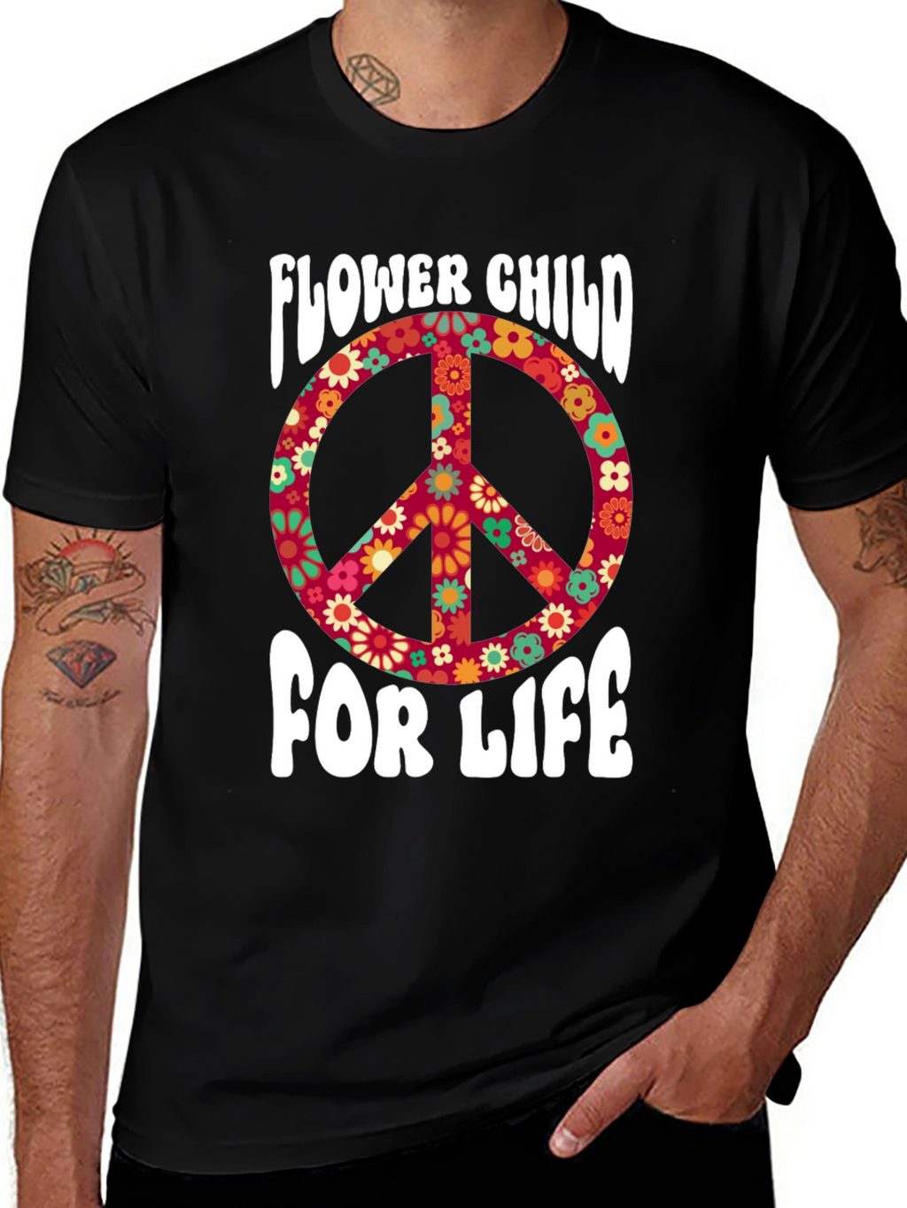 Flower Child For Life Graphic T-Shirt
