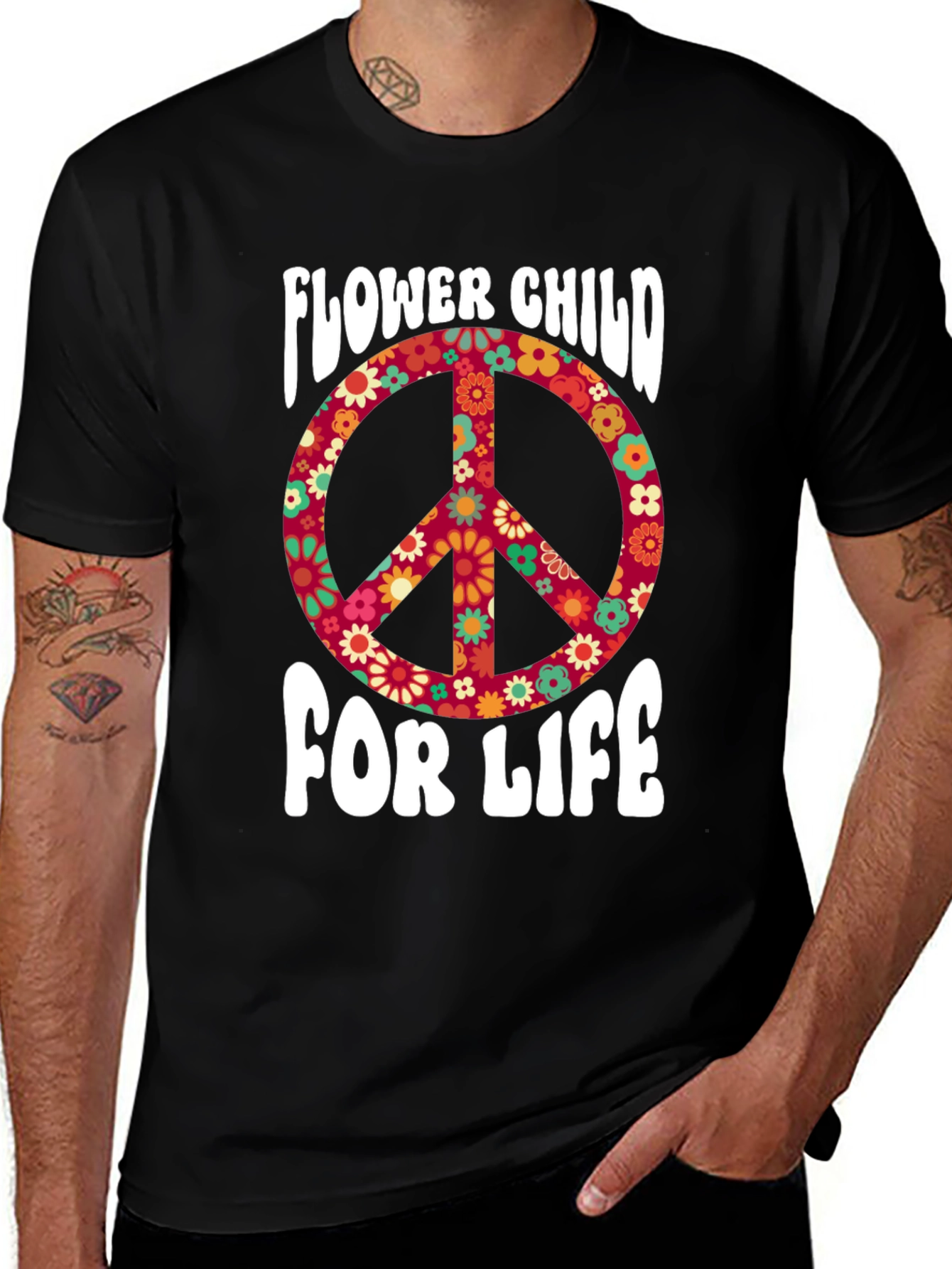 Flower Child For Life Graphic T-Shirt