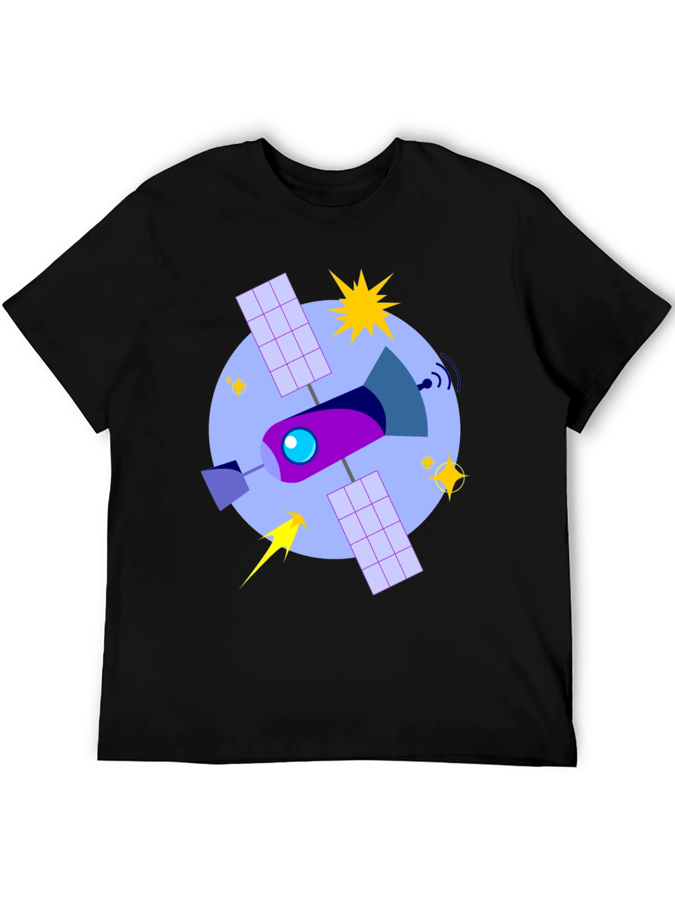 Space Rocket Graphic Tee - Black Cotton Comfort Fit