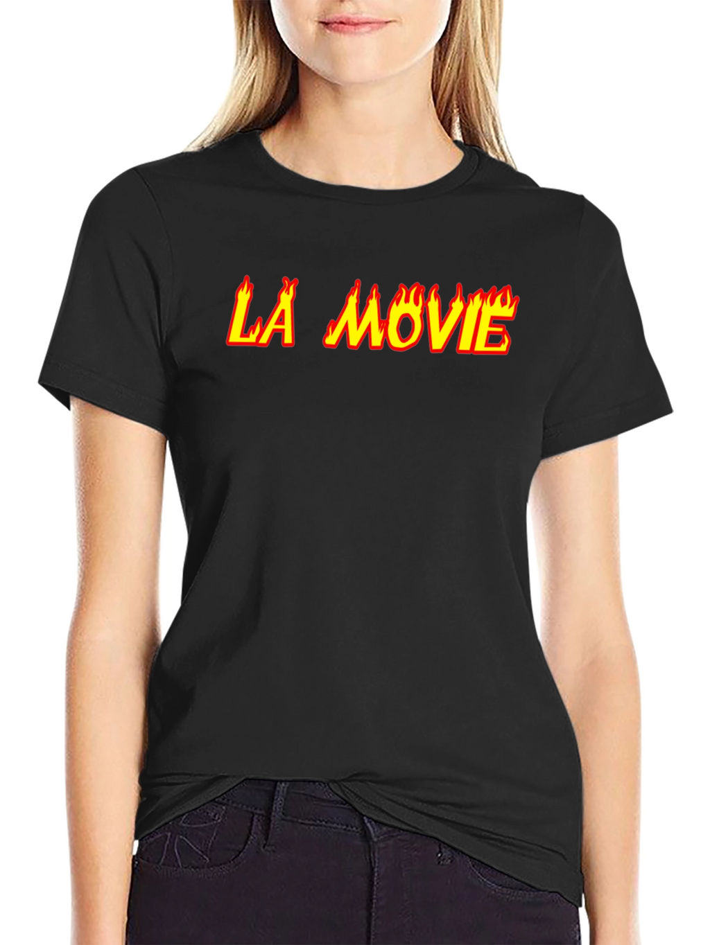 LA Movie Graphic Tee - Flaming Text Design