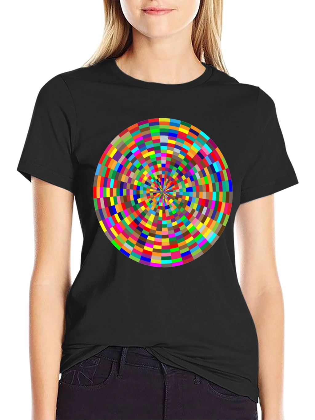 Geometric Kaleidoscope Graphic Tee - Modern Art Style