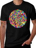 Geometric Kaleidoscope Graphic Tee - Modern Art Style
