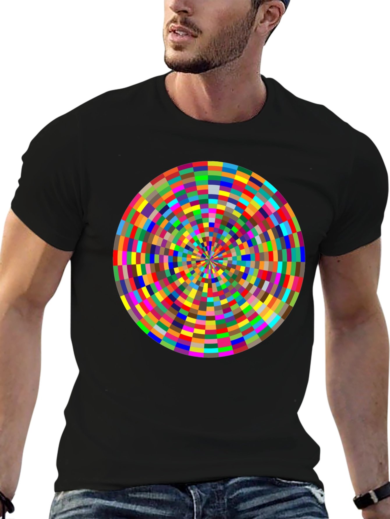 Geometric Kaleidoscope Graphic Tee - Modern Art Style