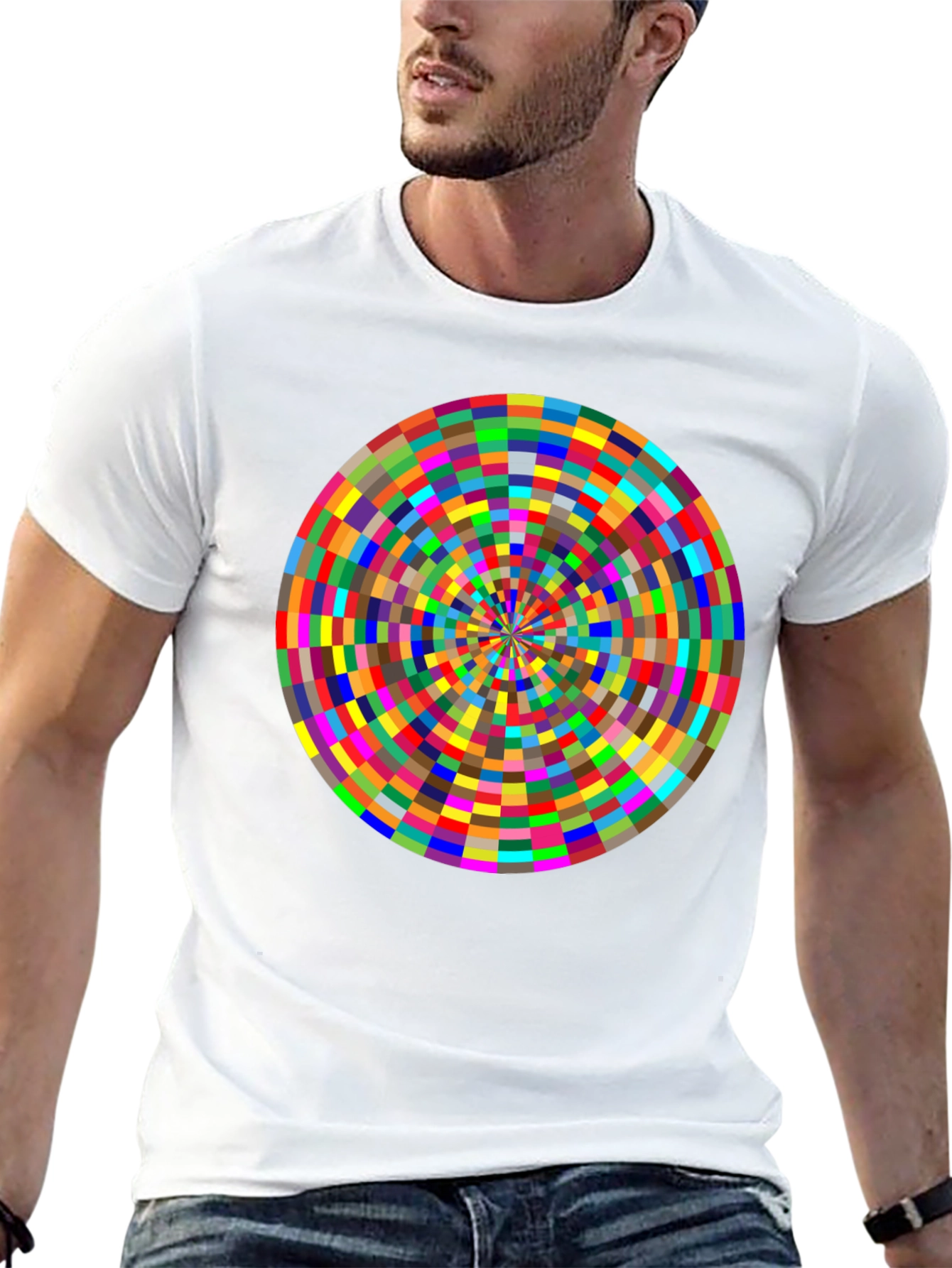 Geometric Kaleidoscope Graphic Tee - Modern Art Style