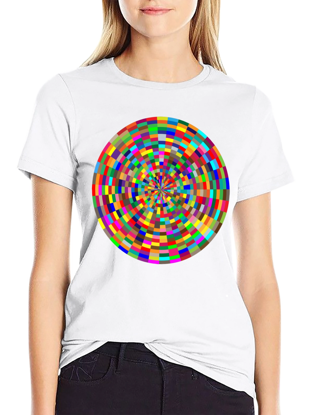 Geometric Kaleidoscope Graphic Tee - Modern Art Style