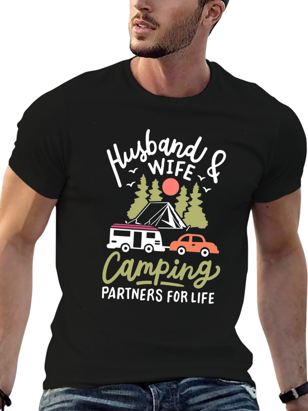 Husband Wife Camping Partners T-Shirt