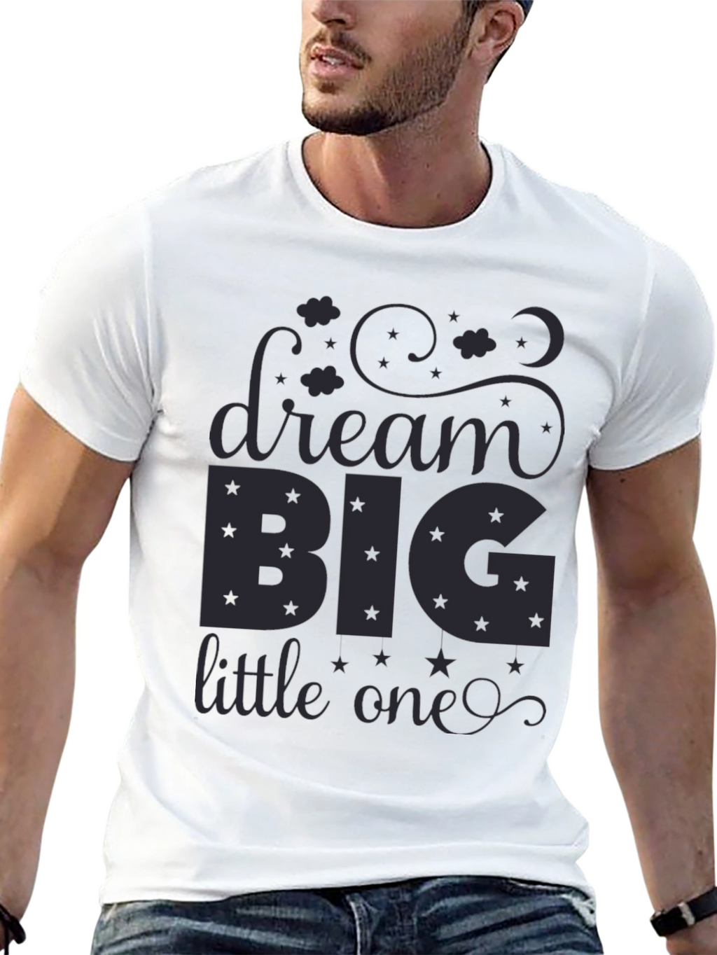 Dream Big Little One Black Graphic Tee