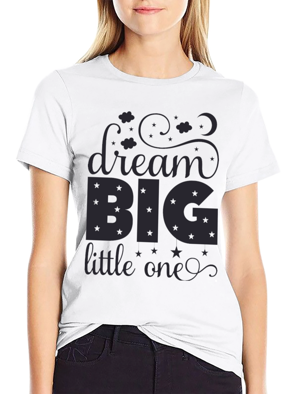 Dream Big Little One Black Graphic Tee