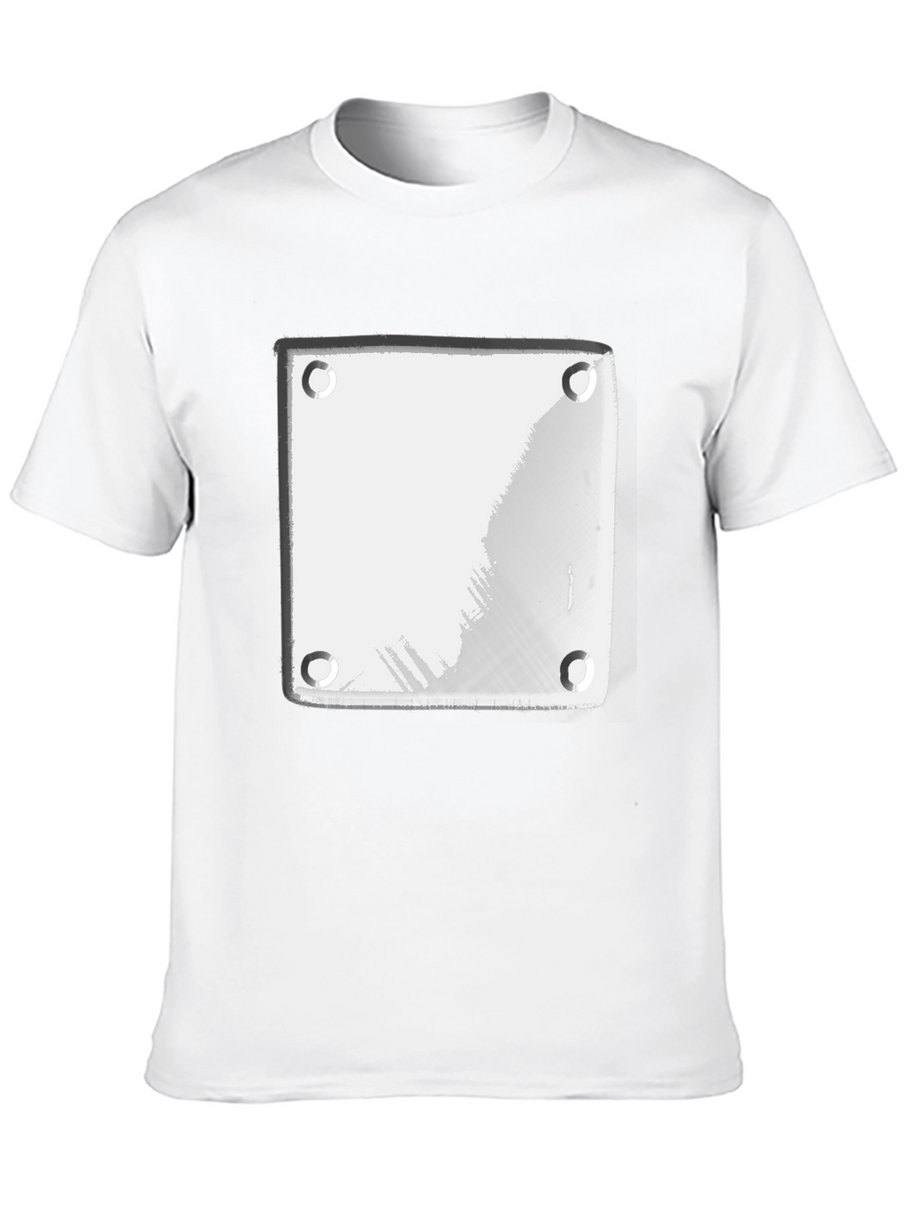 Modern Black T-Shirt with White Plate Graphic