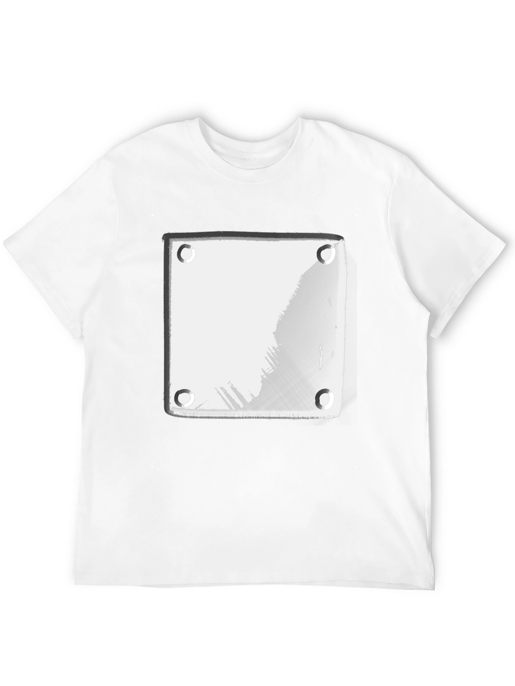 Modern Black T-Shirt with White Plate Graphic