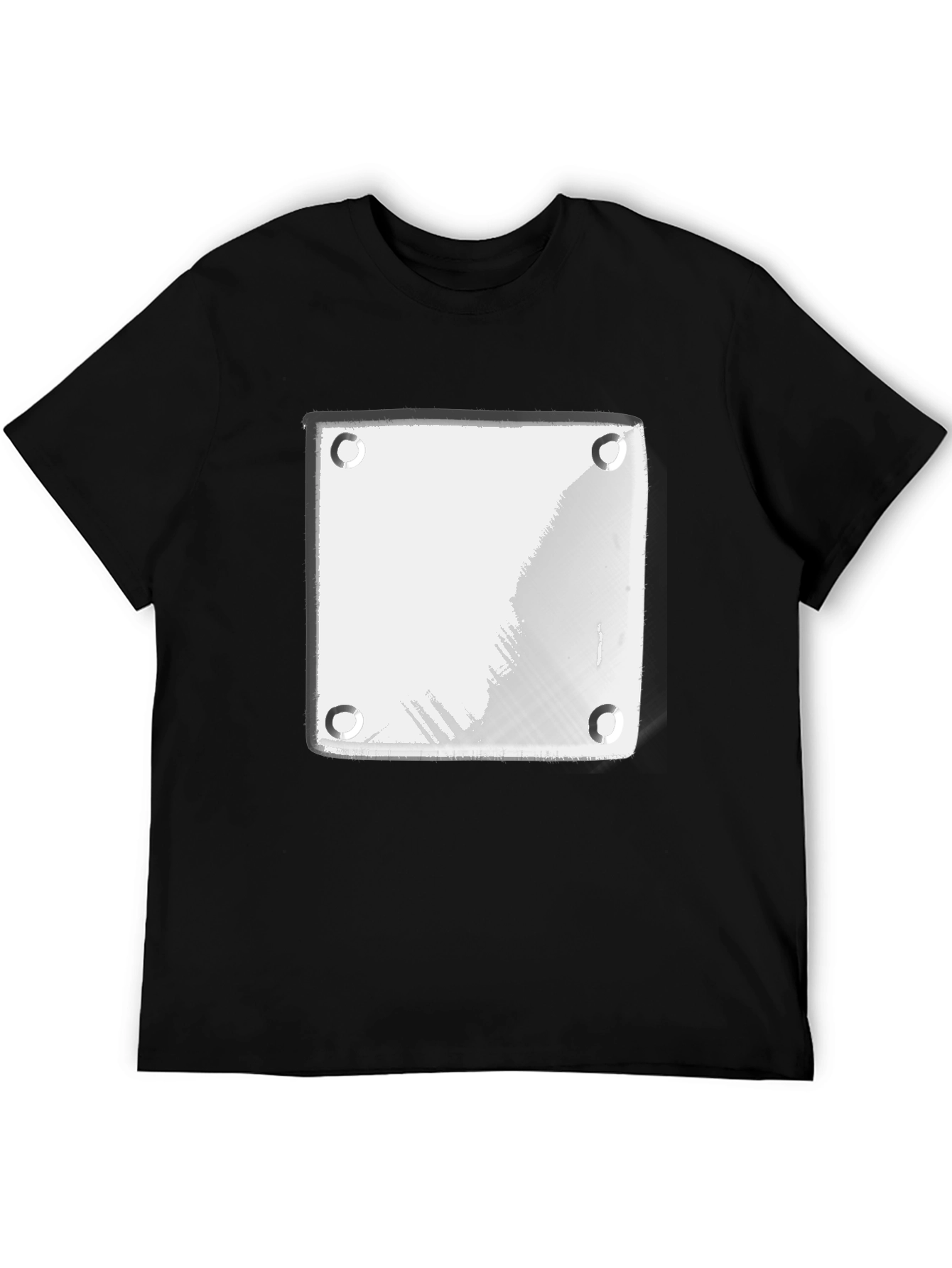 Modern Black T-Shirt with White Plate Graphic