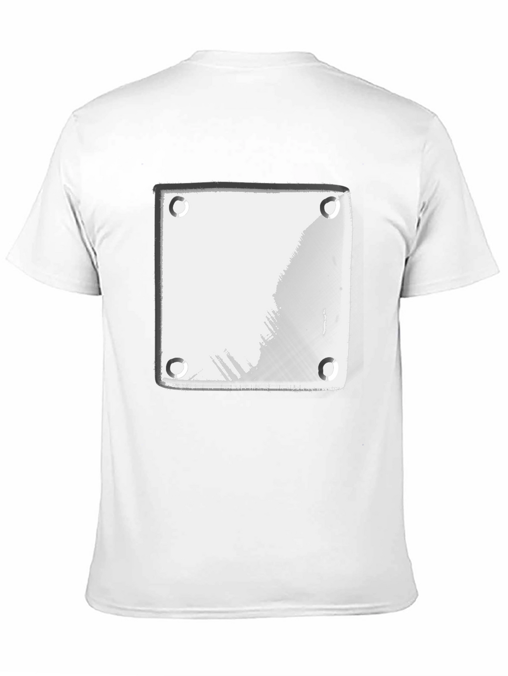 Modern Black T-Shirt with White Plate Graphic