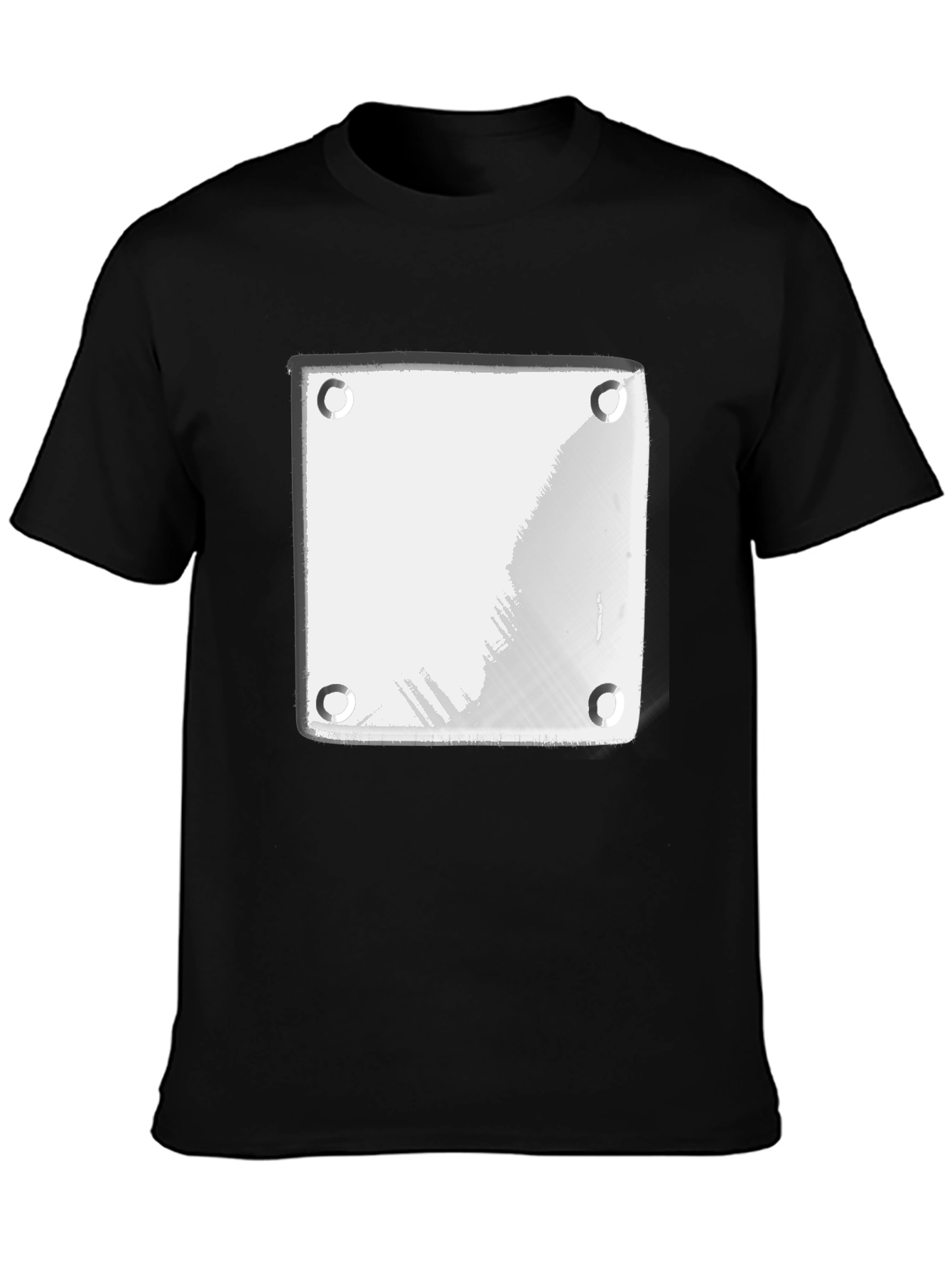 Modern Black T-Shirt with White Plate Graphic