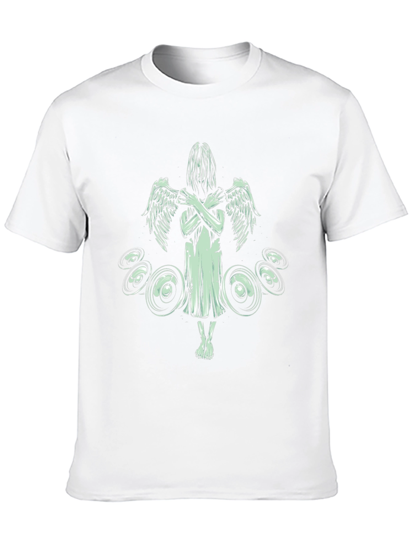 Angel Wings Graphic Print Tee - Black Cotton Blend