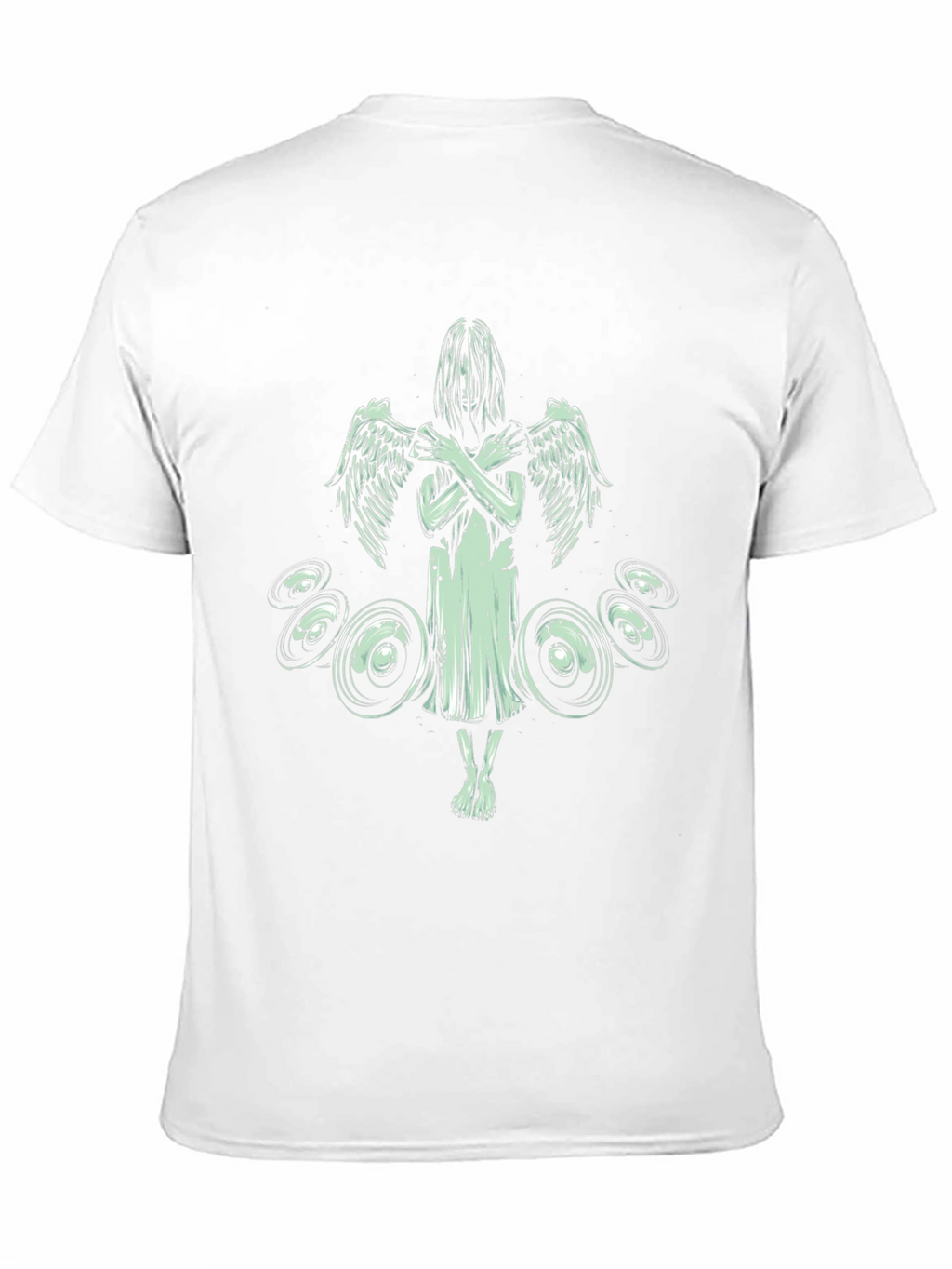Angel Wings Graphic Print Tee - Black Cotton Blend