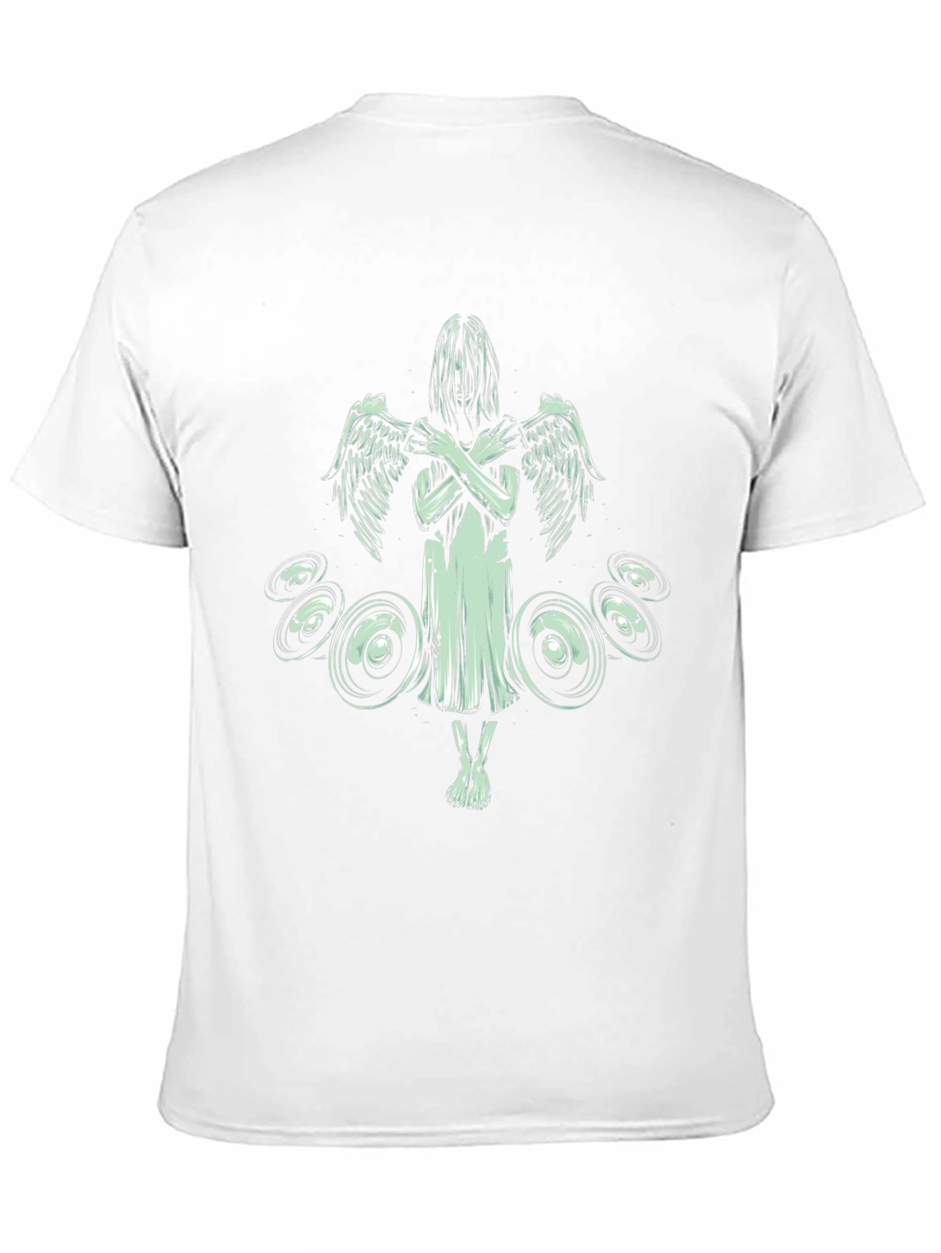 Angel Wings Graphic Print Tee - Black Cotton Blend