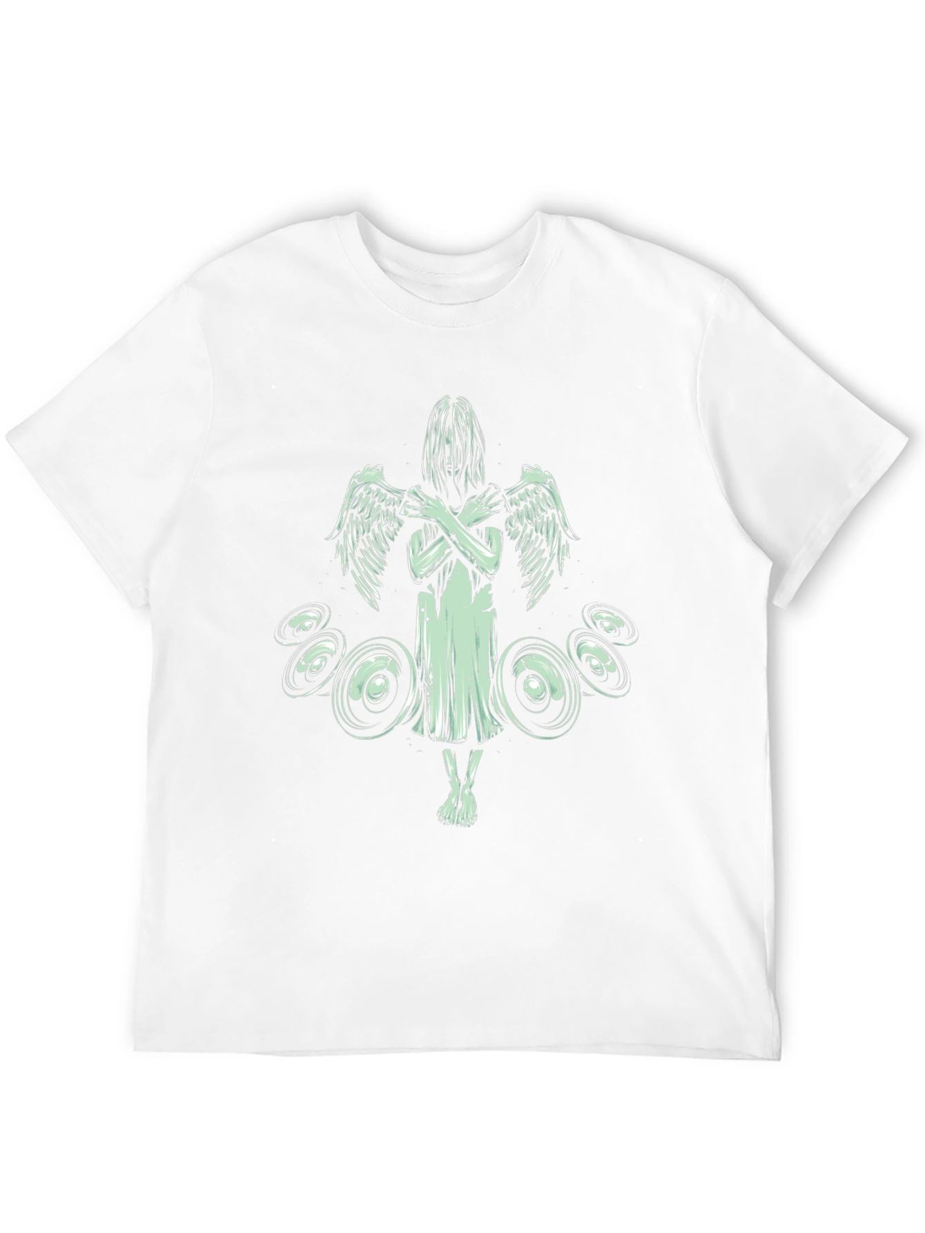 Angel Wings Graphic Print Tee - Black Cotton Blend