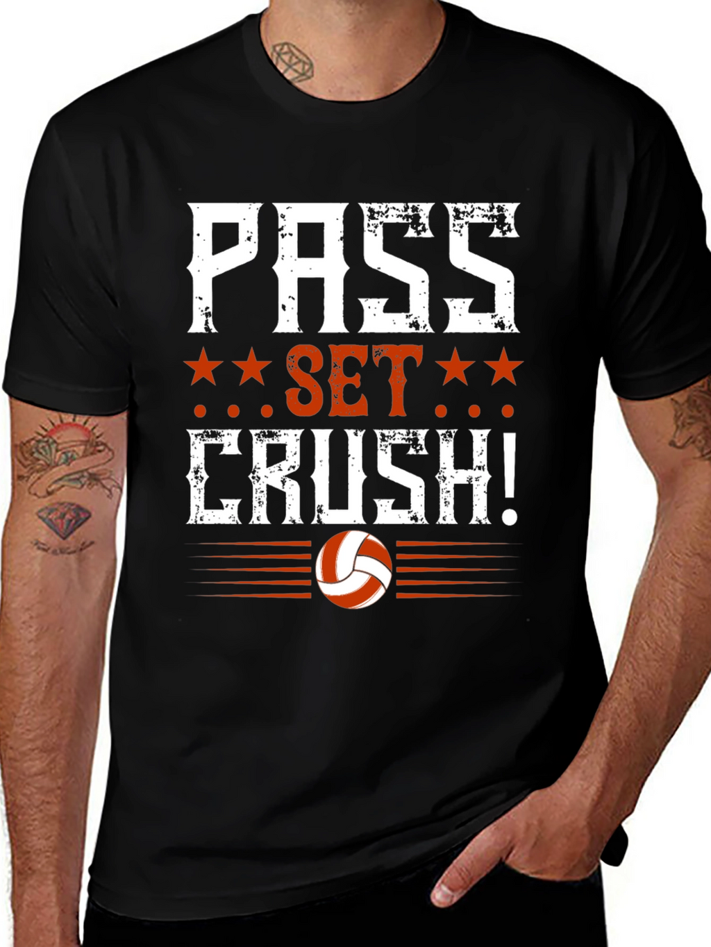 Volleyball Pass Set Crush Graphic T-Shirt