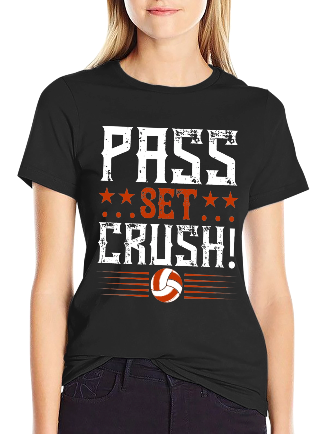 Volleyball Pass Set Crush Graphic T-Shirt