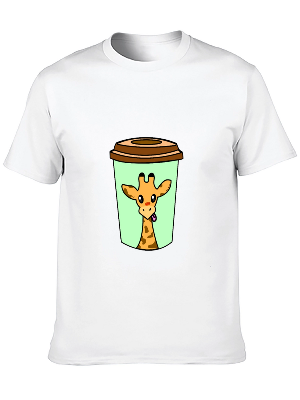 Giraffe in Cup Graphic Tee - Novelty Animal Shirt
