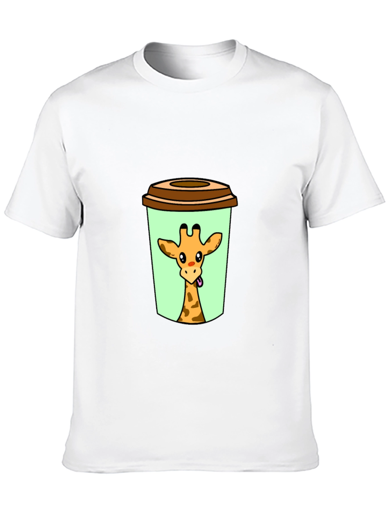 Giraffe in Cup Graphic Tee - Novelty Animal Shirt