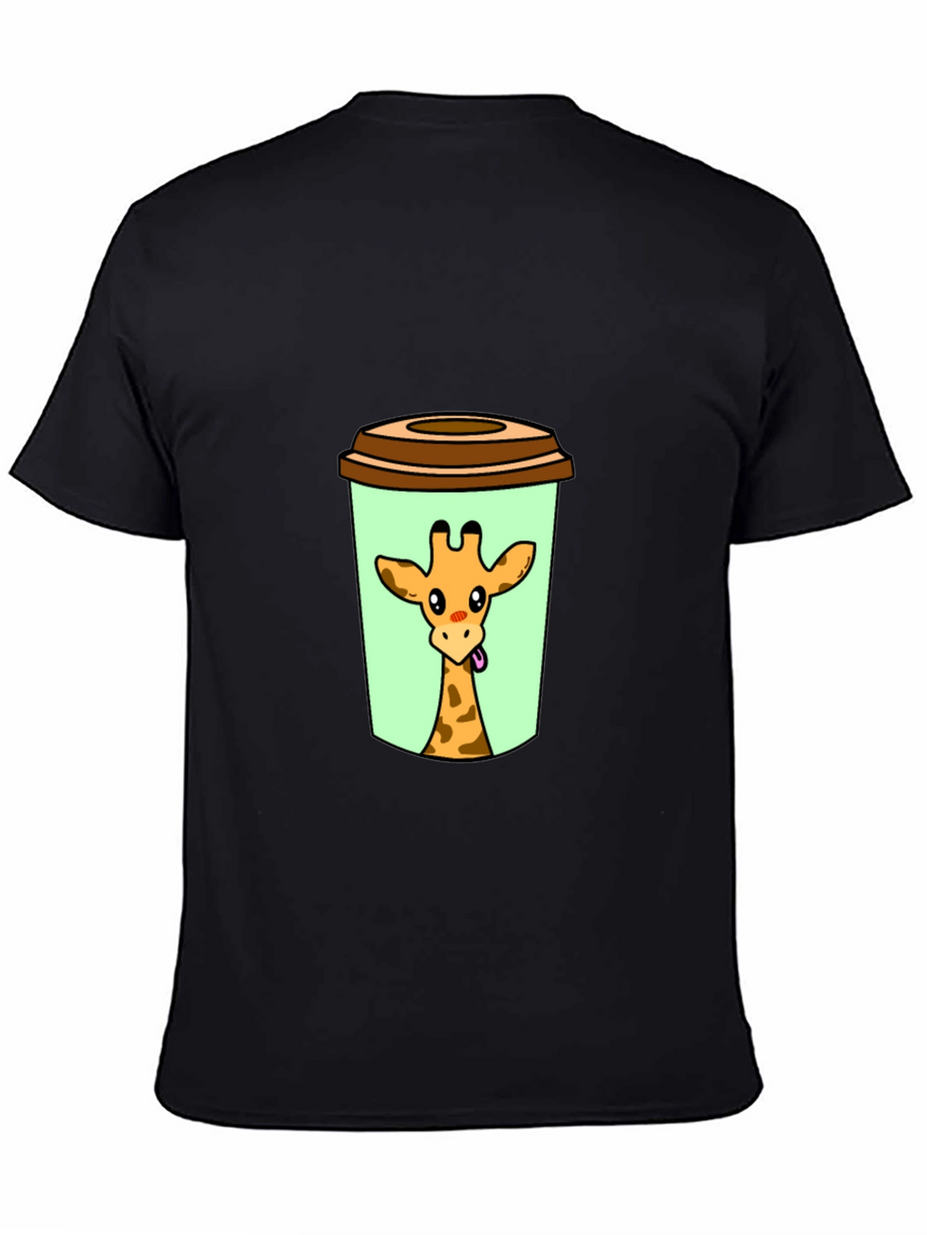 Giraffe in Cup Graphic Tee - Novelty Animal Shirt