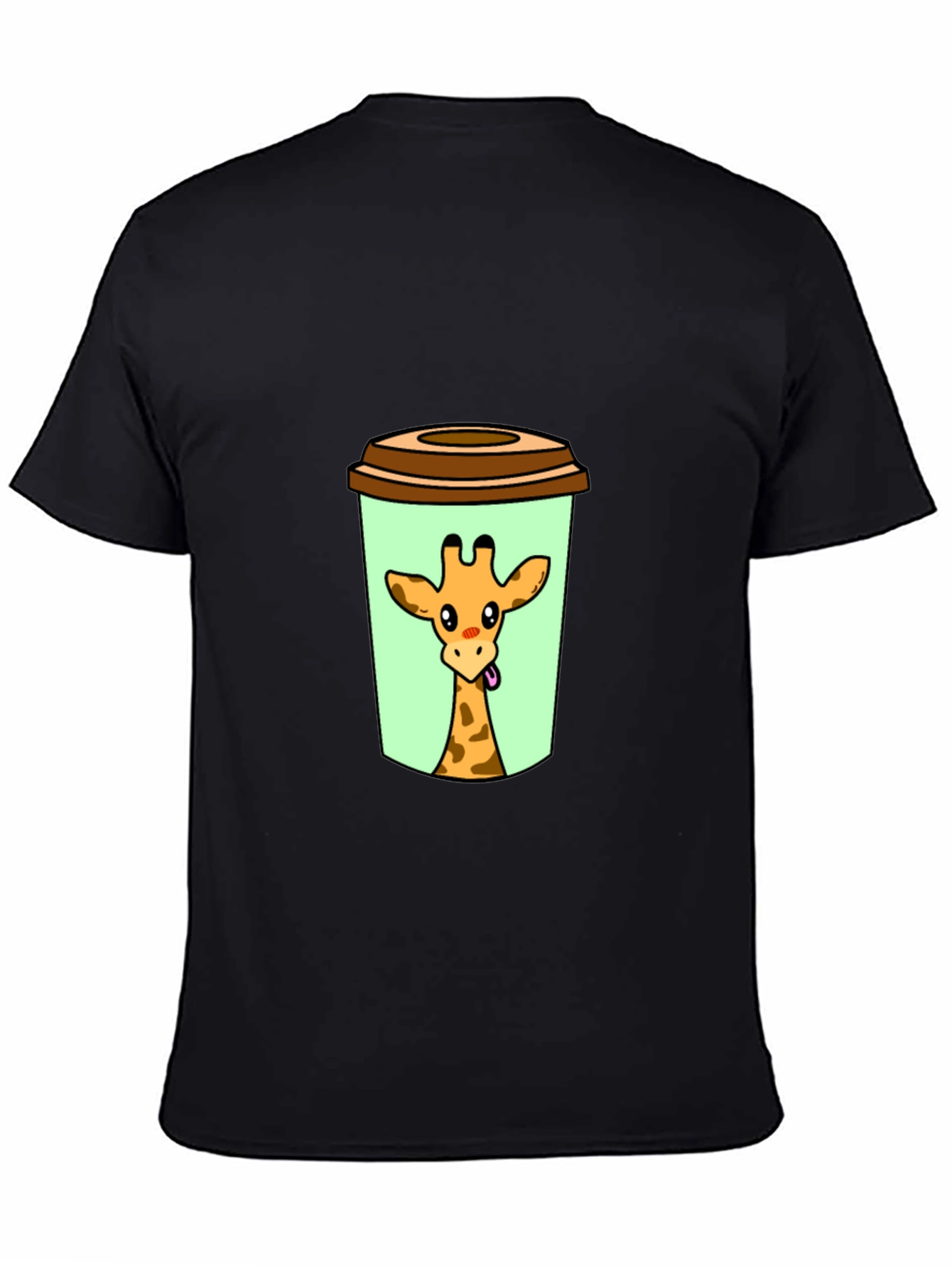 Giraffe in Cup Graphic Tee - Novelty Animal Shirt