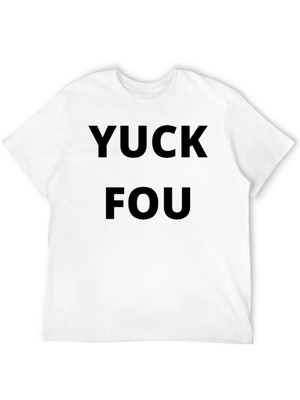 YUCK FOU Graphic Black T-Shirt Crew Neck Casual Wear