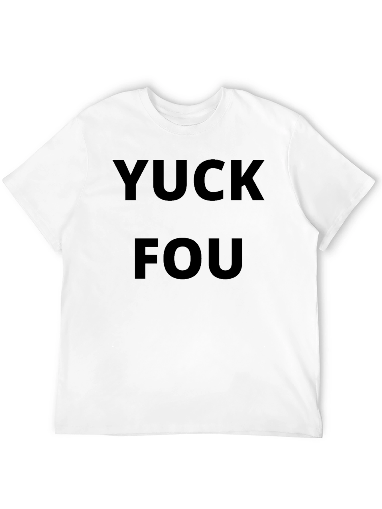 YUCK FOU Graphic Black T-Shirt Crew Neck Casual Wear