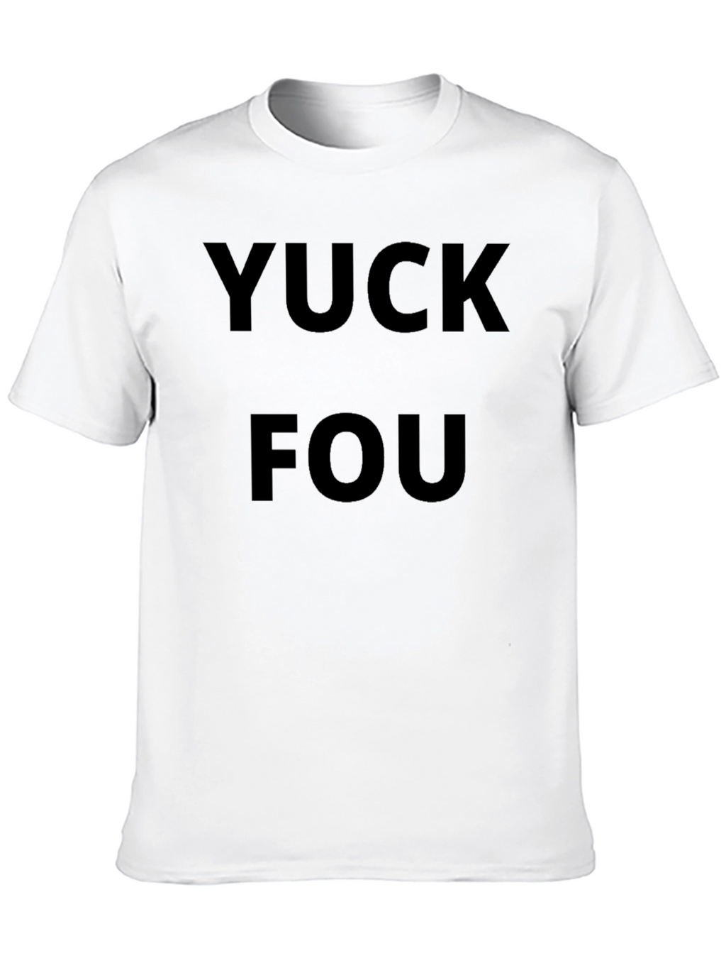 YUCK FOU Graphic Black T-Shirt Crew Neck Casual Wear