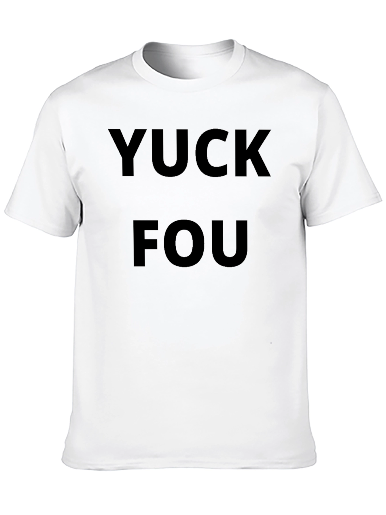 YUCK FOU Graphic Black T-Shirt Crew Neck Casual Wear