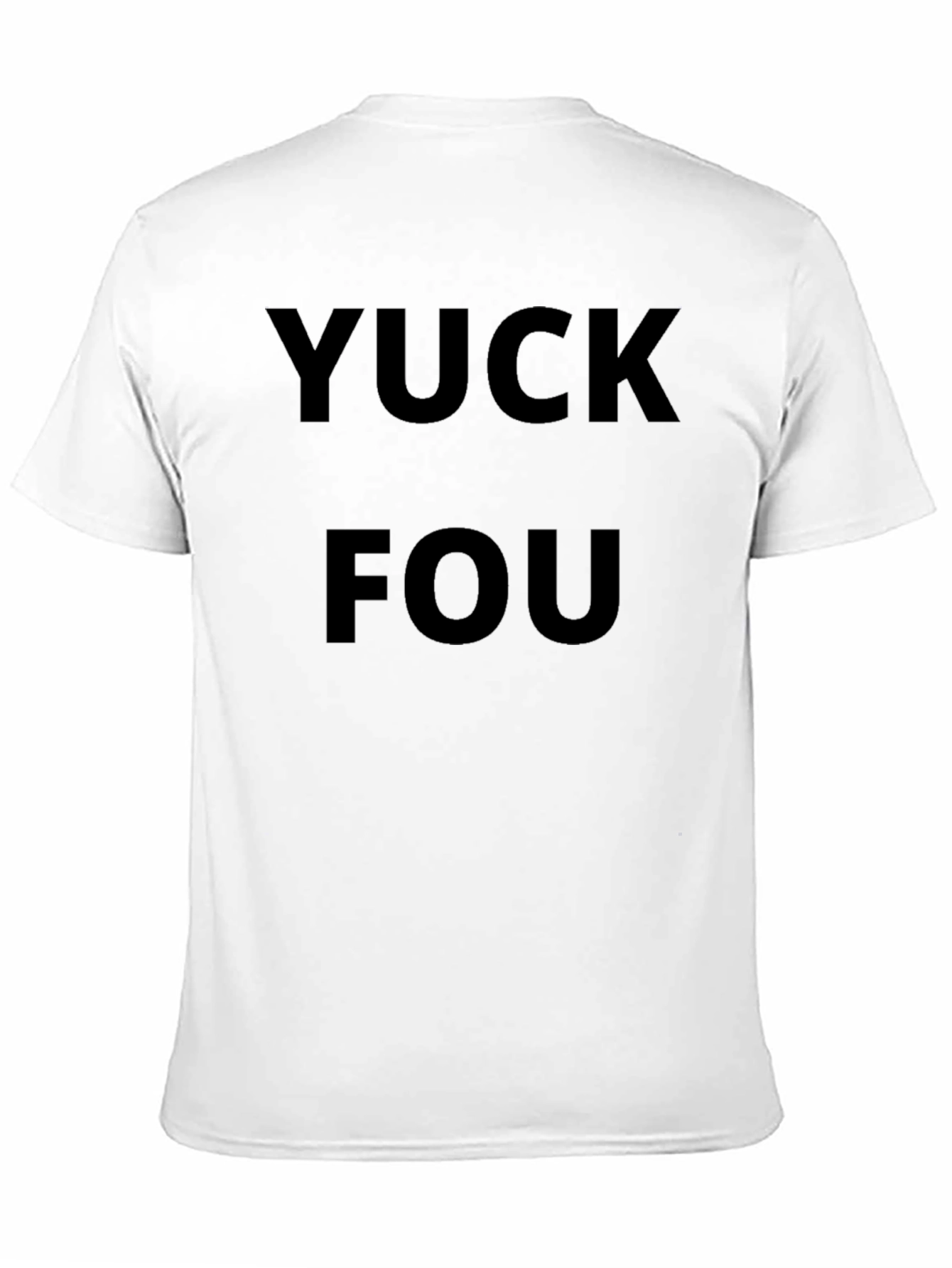 YUCK FOU Graphic Black T-Shirt Crew Neck Casual Wear
