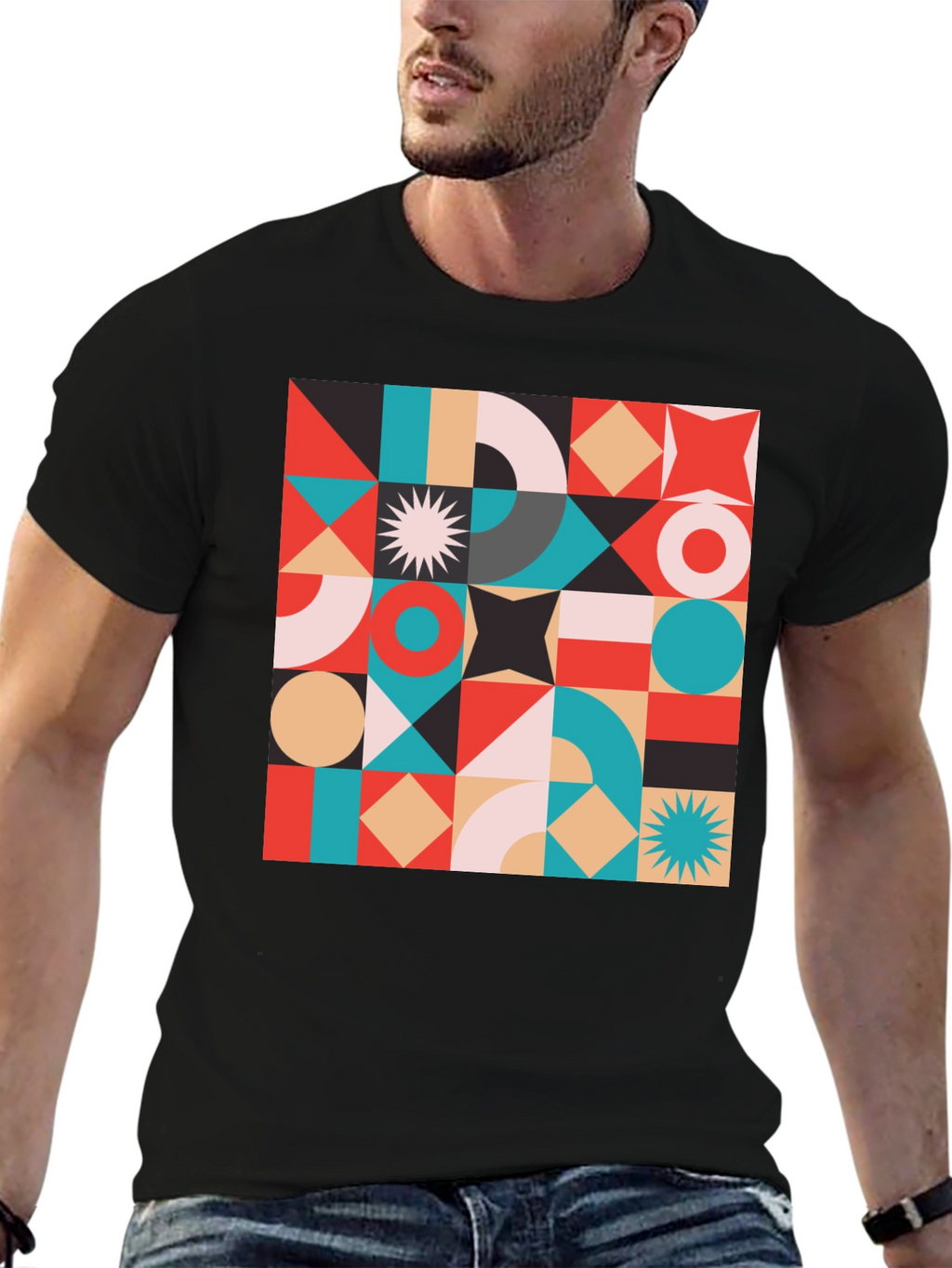 Geometric Pattern T-Shirt - Modern Style