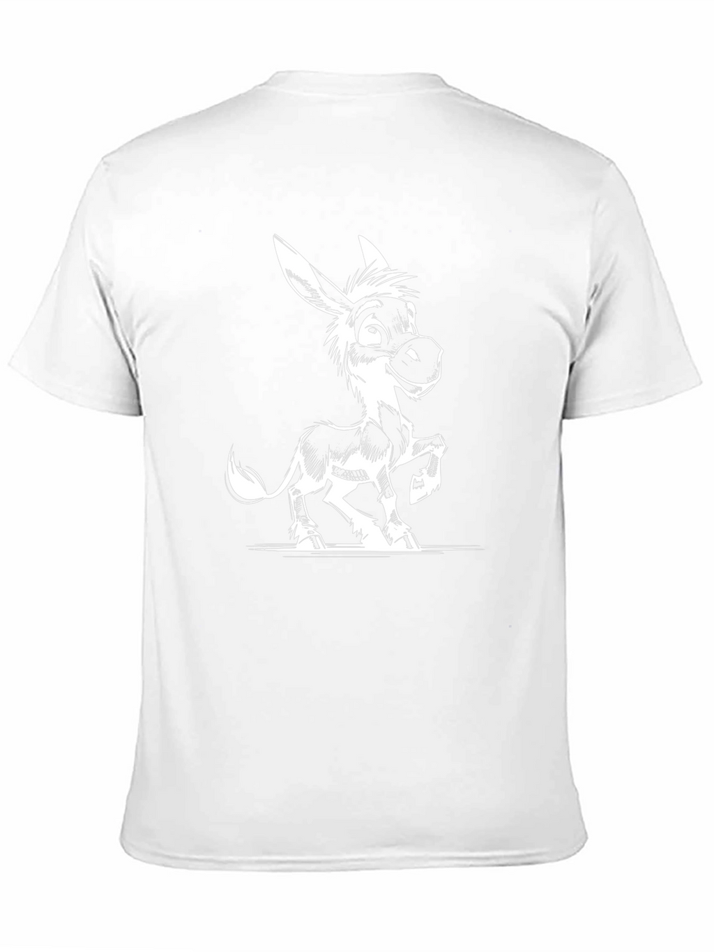 Cartoon Donkey Graphic Tee - Black Cotton T-Shirt