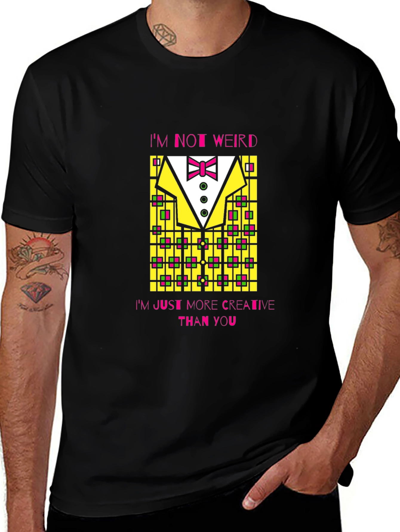 Creative Graphic Tee - Im Not Weird Just More Creative