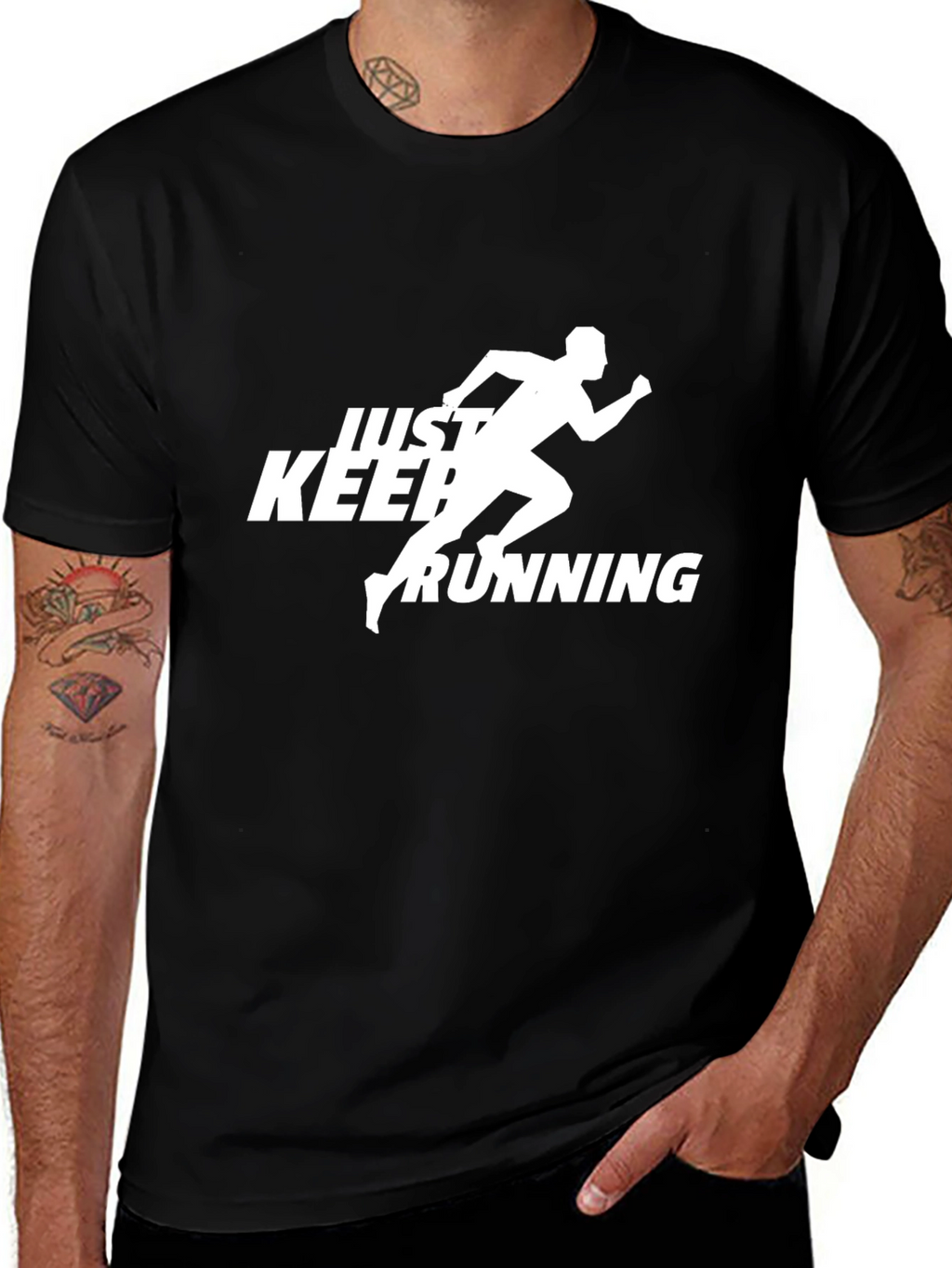 Just Keep Running Black T-Shirt