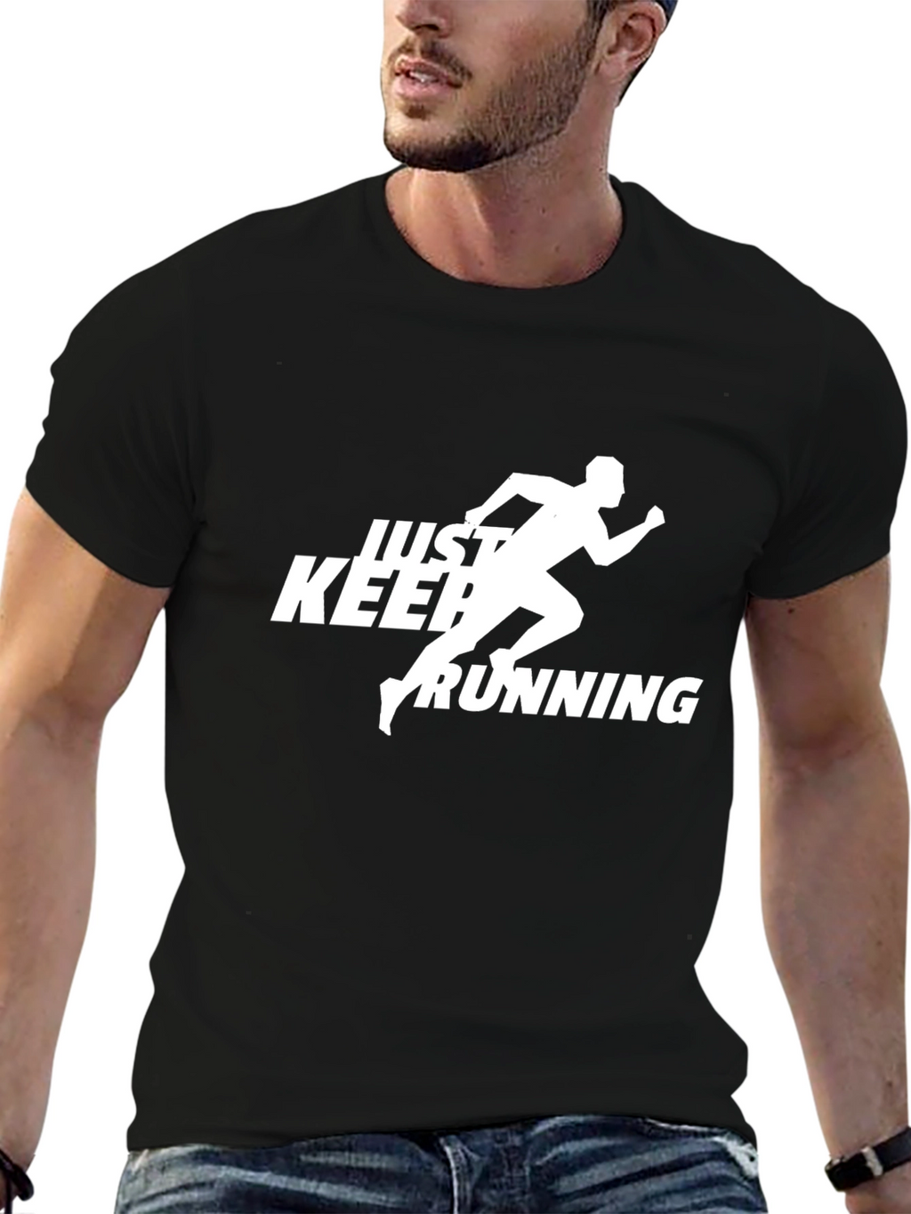 Just Keep Running Black T-Shirt