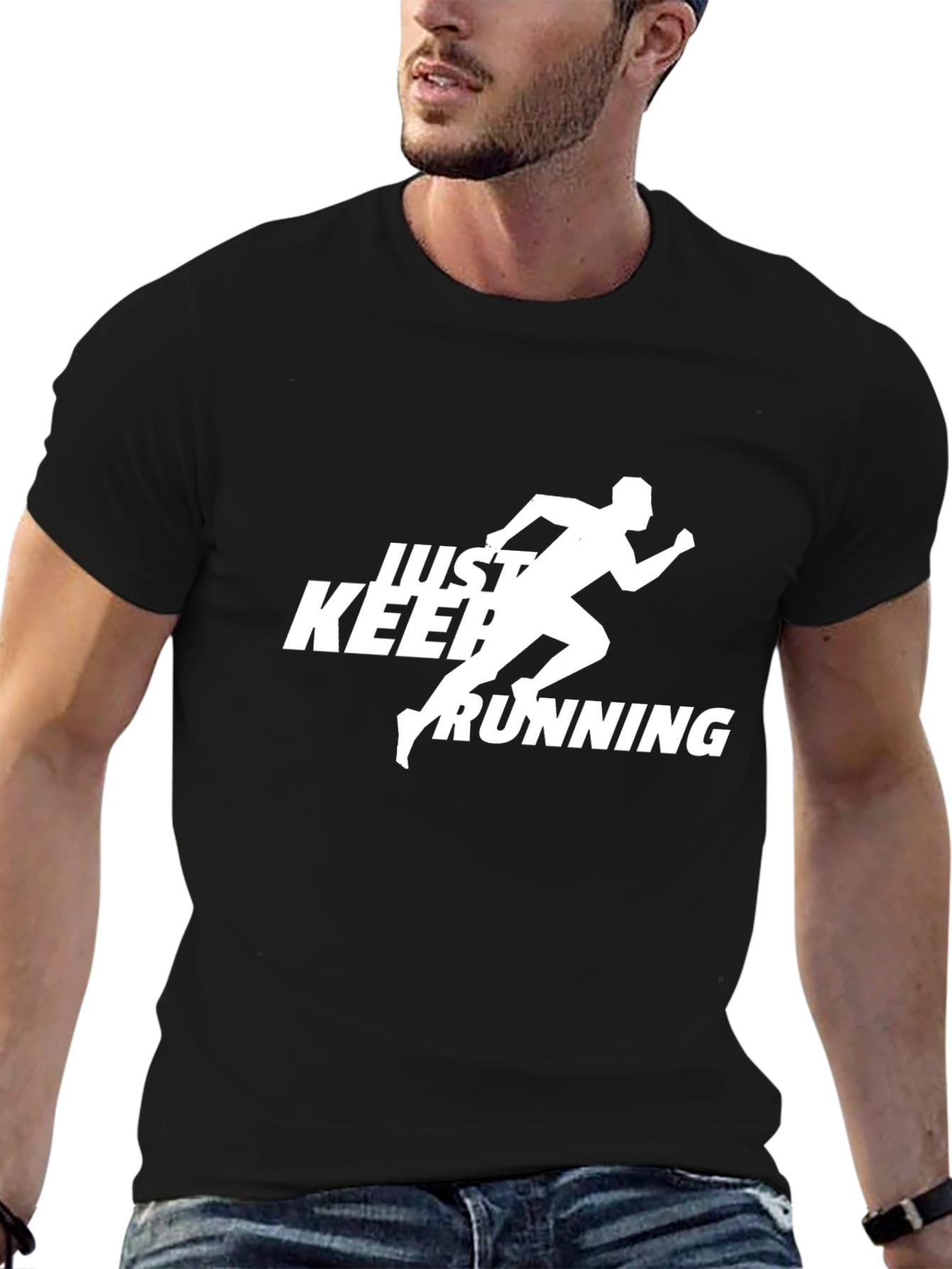 Just Keep Running Black T-Shirt
