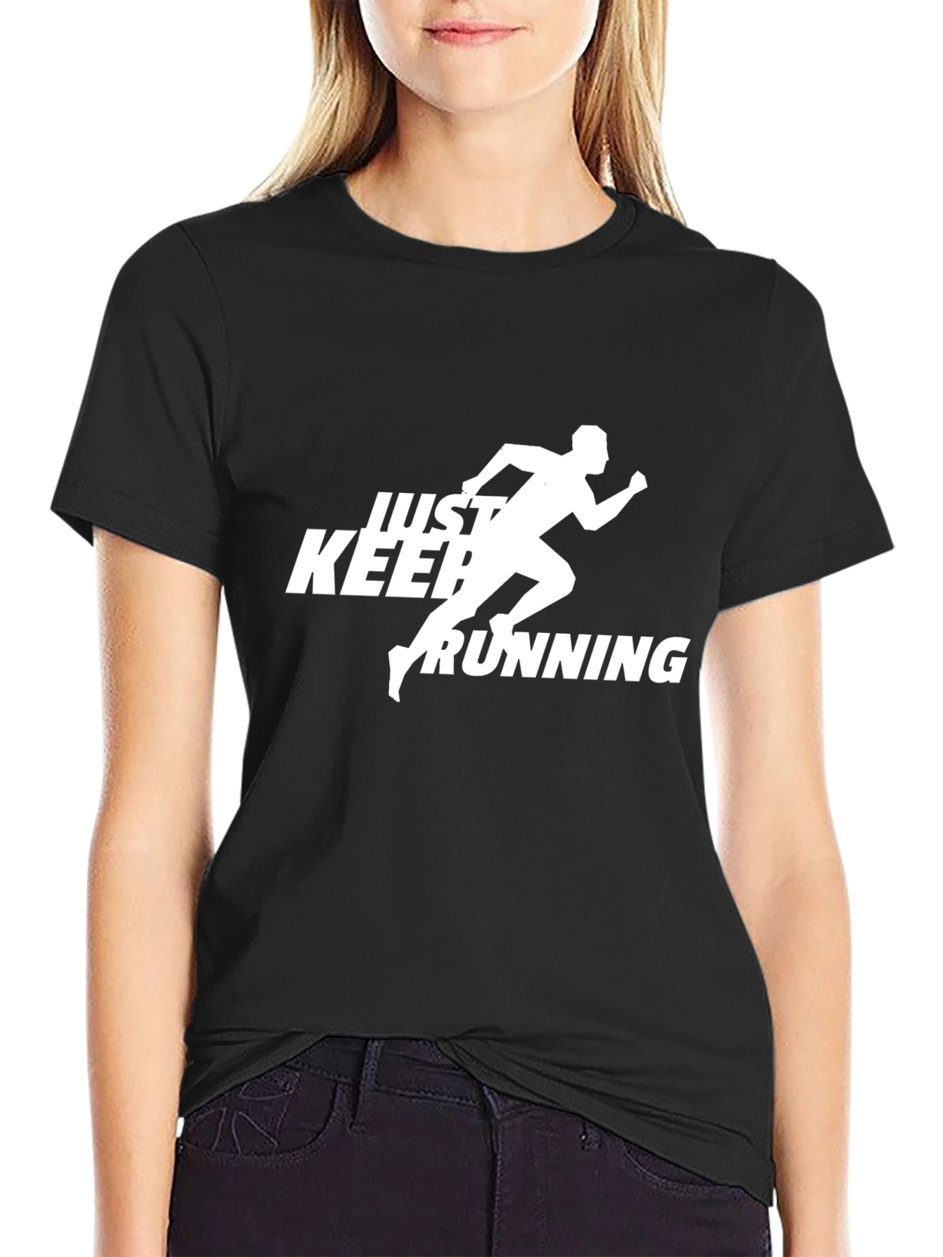 Just Keep Running Black T-Shirt