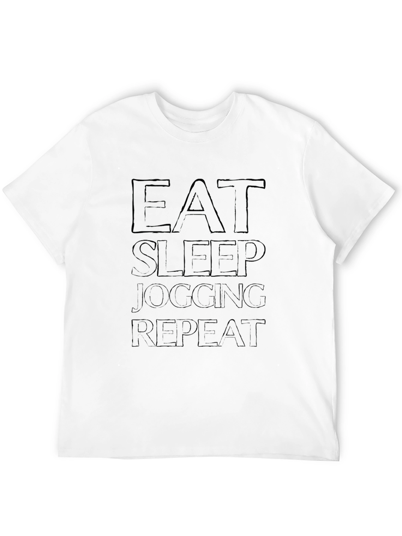Eat Sleep Jogging Repeat Black Graphic Tee